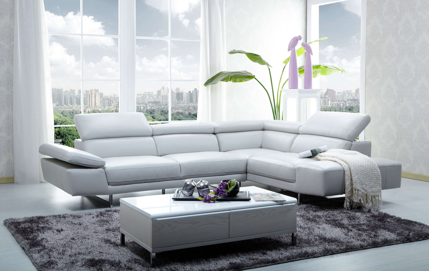 1717 Italian Leather Sectional