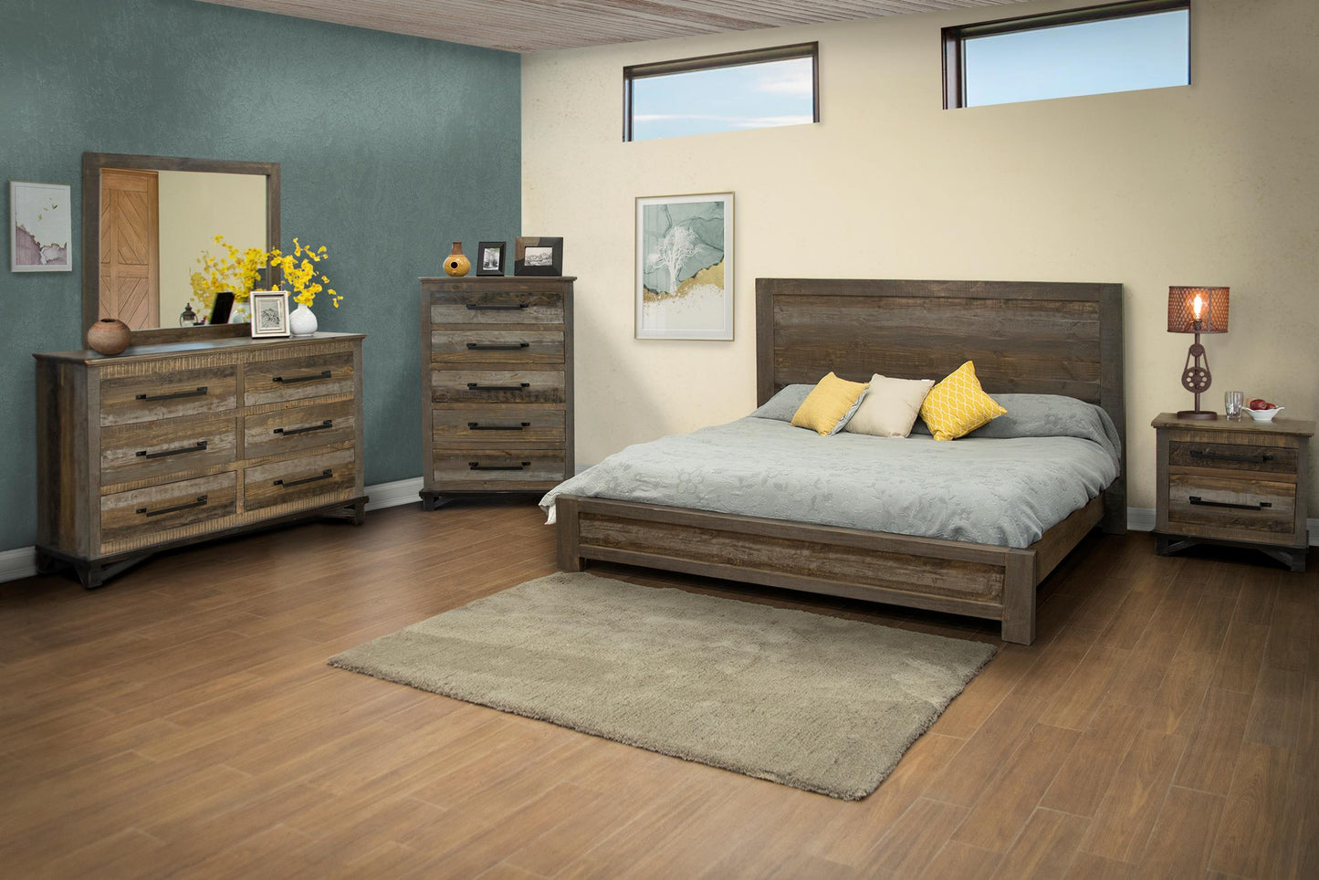 Mirror - Two Tone Gray & Brown