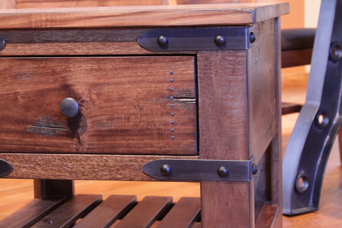1 Drawer End Table - Cinnamon Brown