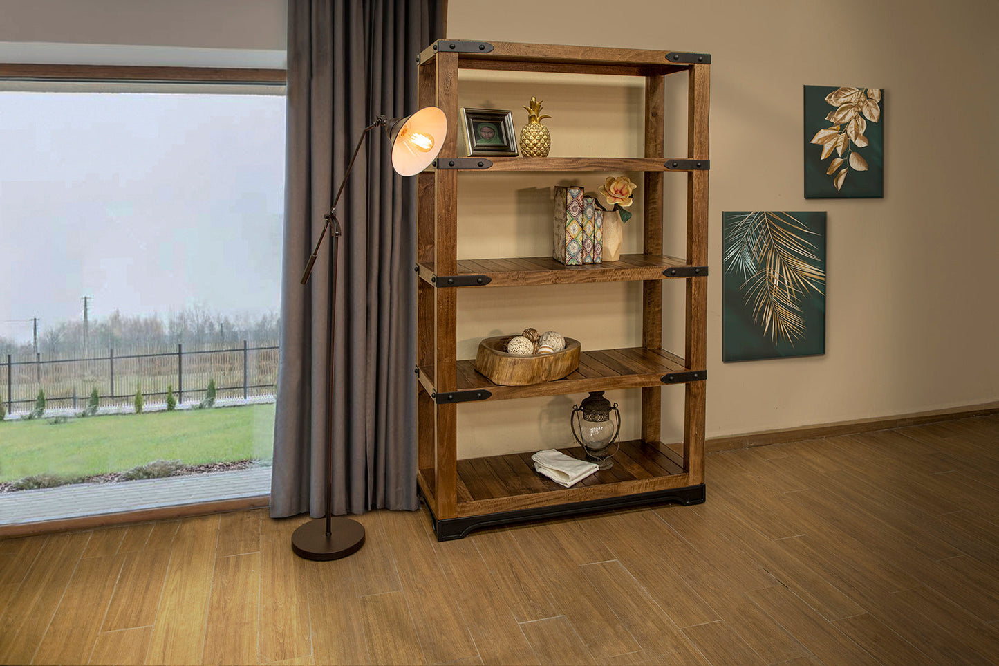 4 Shelves 70" Bookcase - Cinnamon Brown