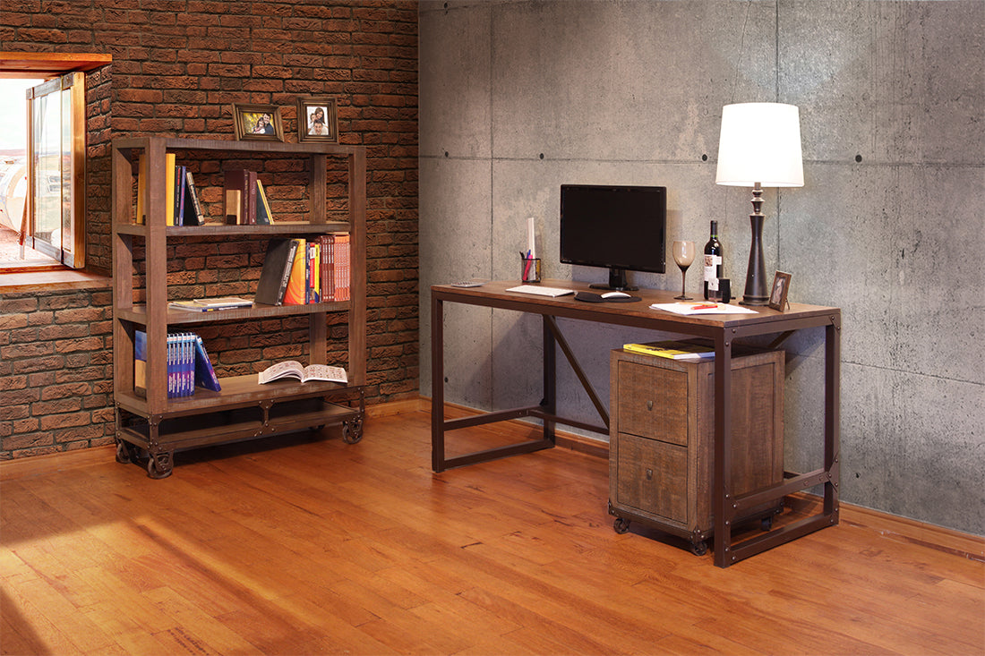 2 Drawer File Cabinet - Brown & Golden Undertones