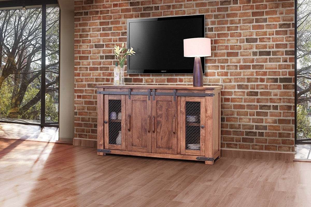4 Doors 60" TV Stand - Cinnamon Brown