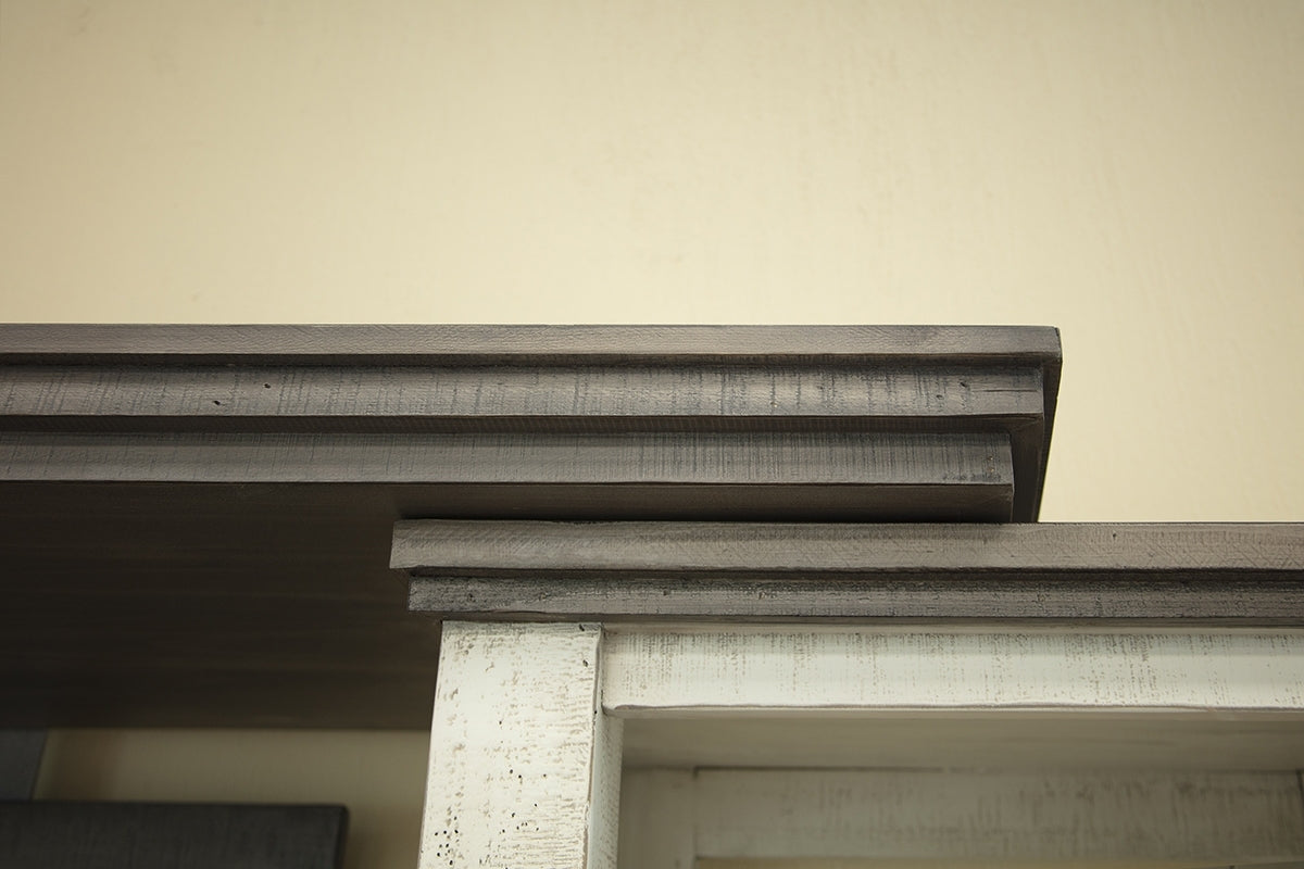 Bridge & Back Slats - Antiqued Ivory & Weathered Gray