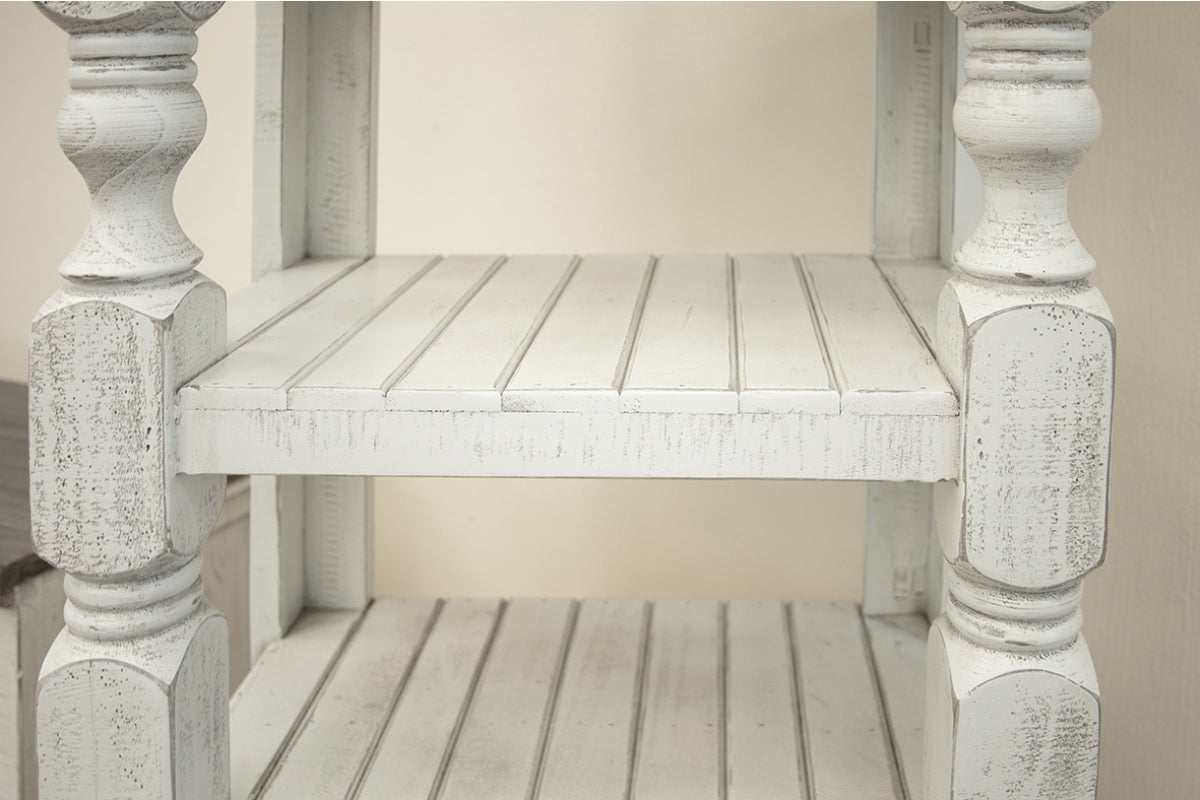2 Door Bookcase Pier for Wall Unit - Antiqued Ivory & Weathered Gray
