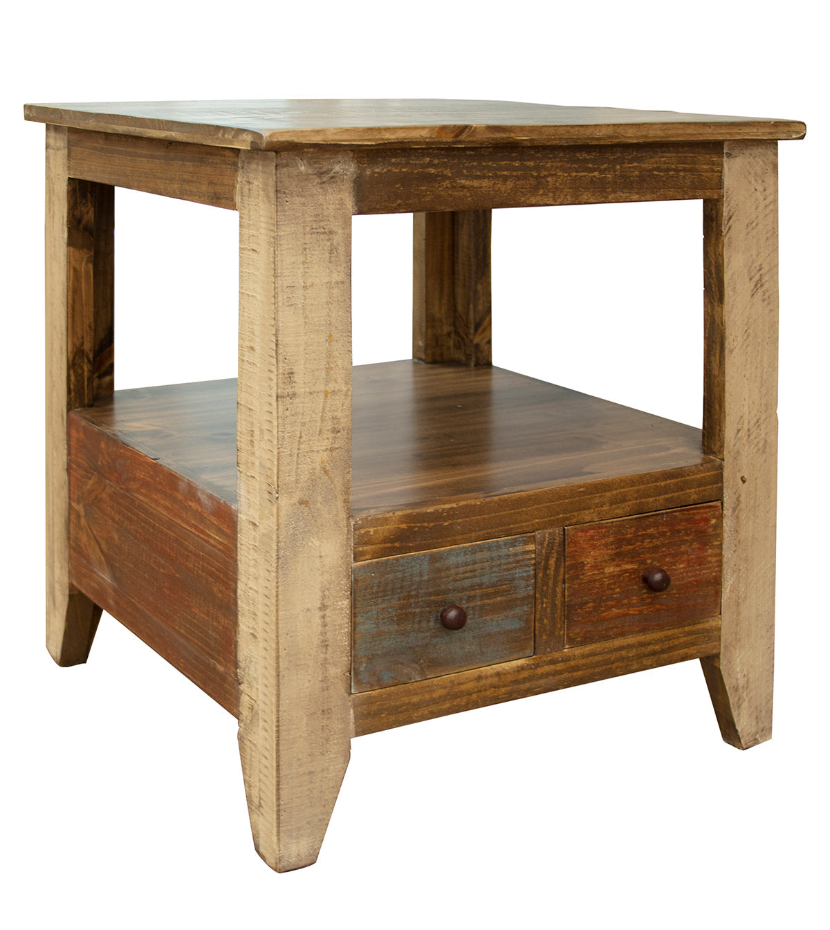 2 Drawer End Table - Multicolor