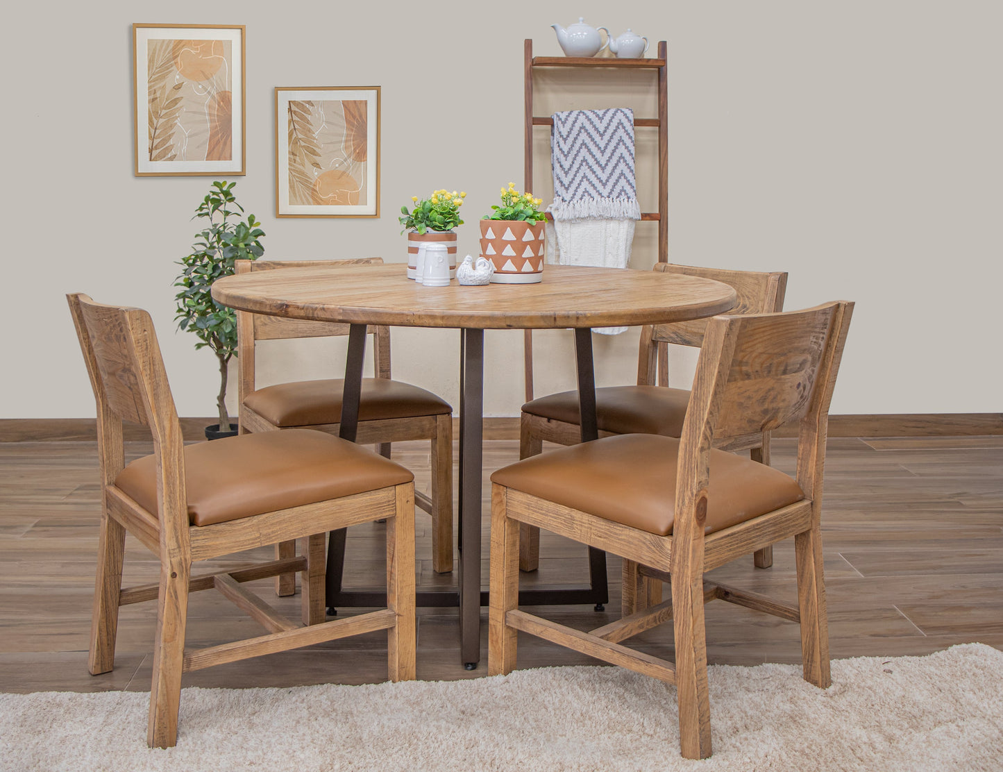 Cross Metal Table Base - Light Brown