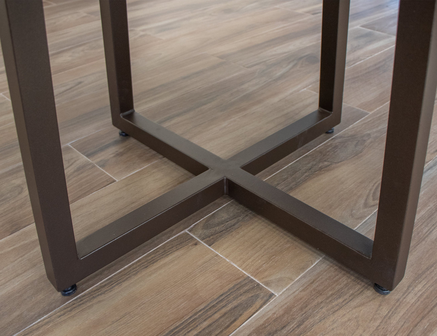 Cross Metal Table Base - Light Brown