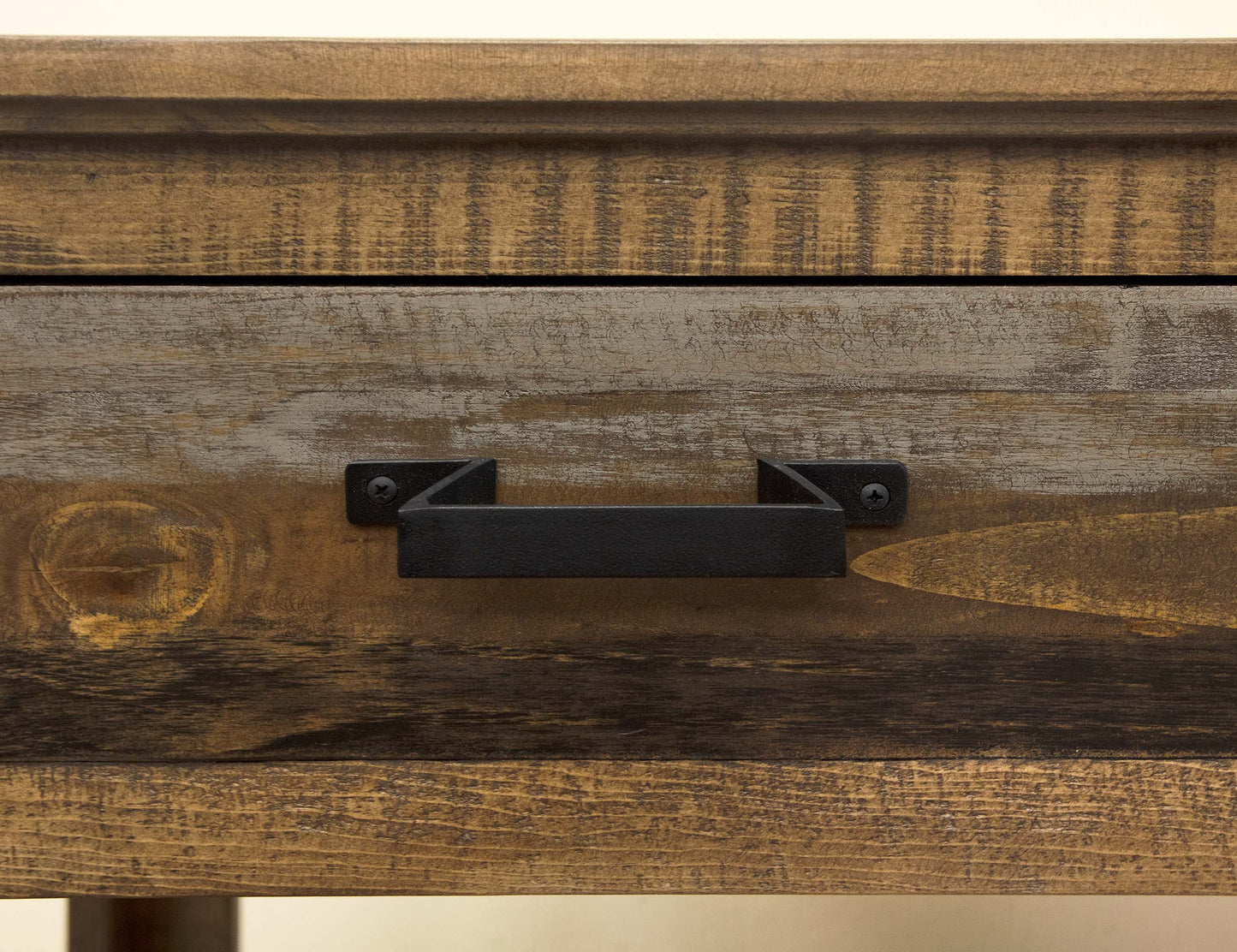 1 Drawer End Table - Two Tone Gray & Brown