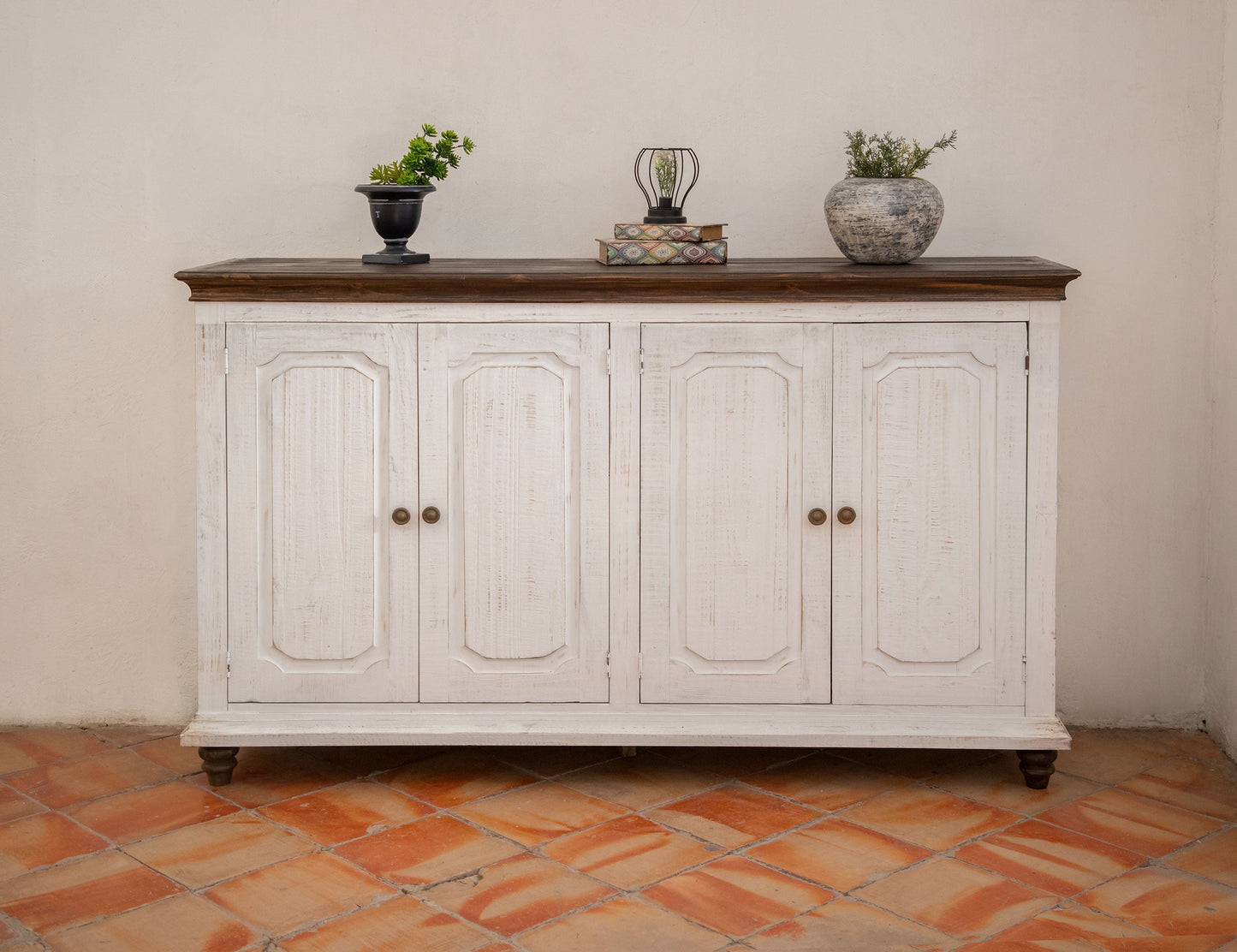 4 Doors Console - White