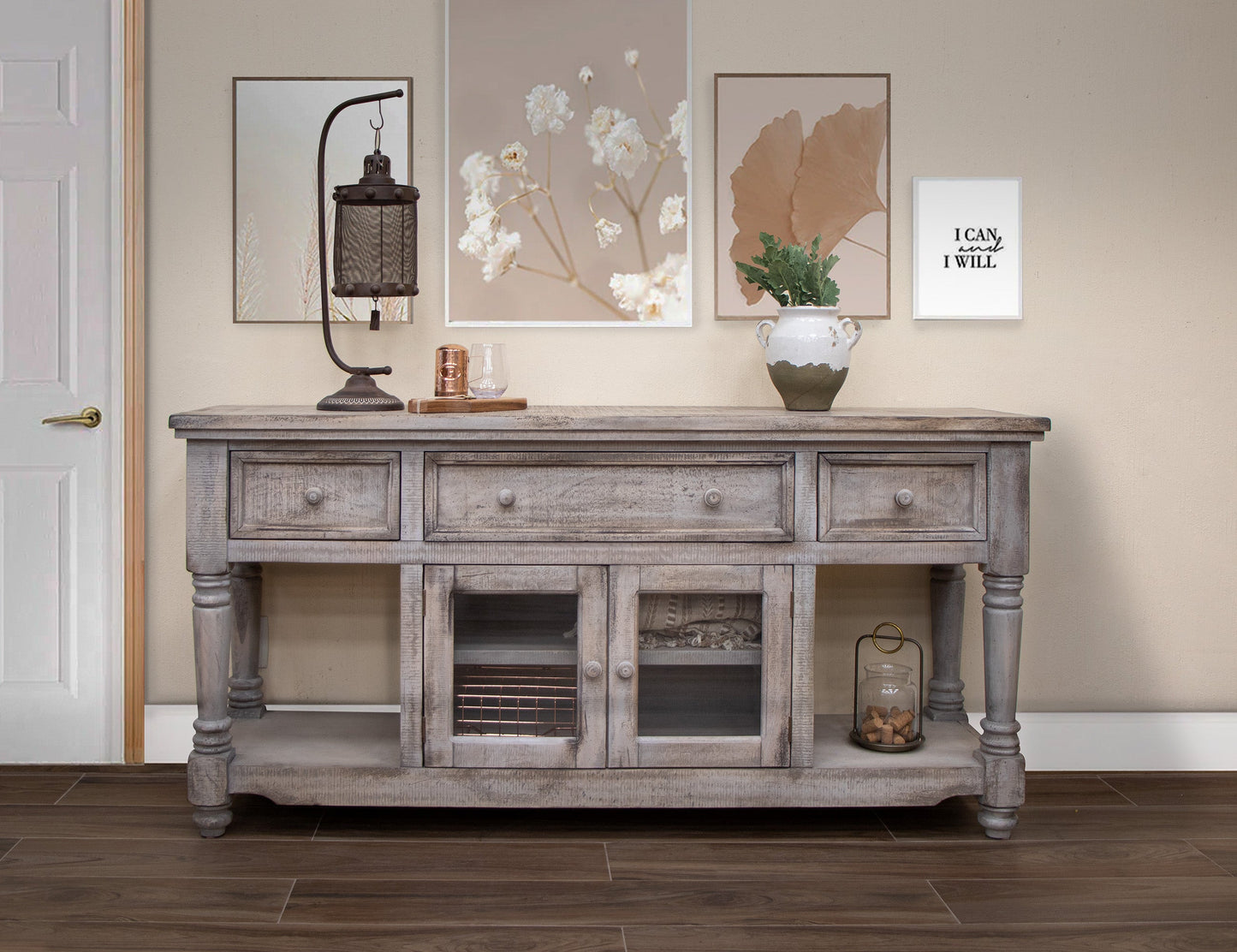 3 Drawer 2 Doors 70" TV Stand - Drift Sand