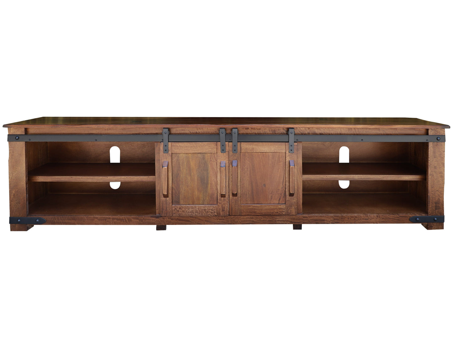 2 Door 93" TV Stand - Cinnamon Brown