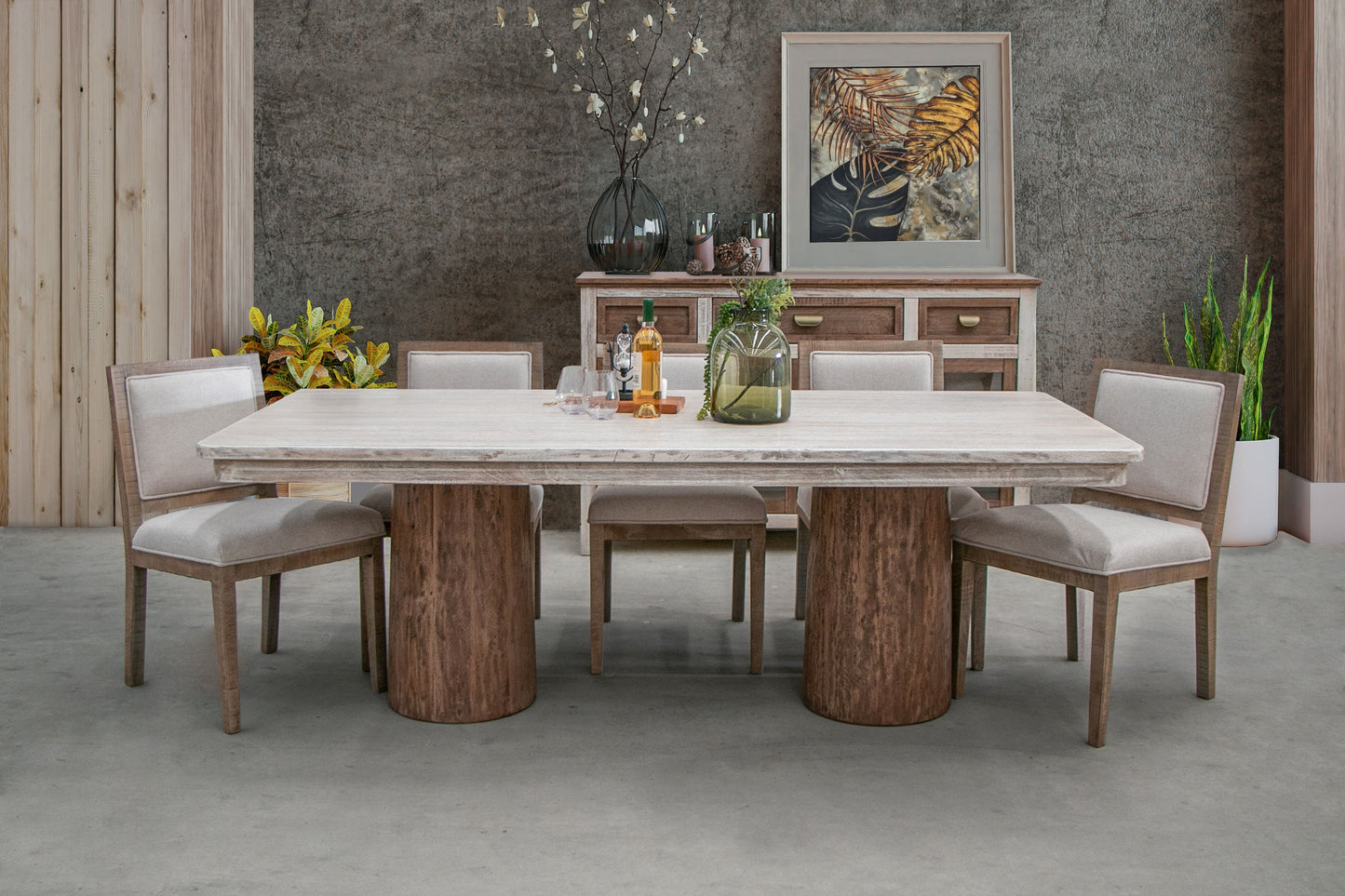 Dining Base - Light Cream / Brown Caramel