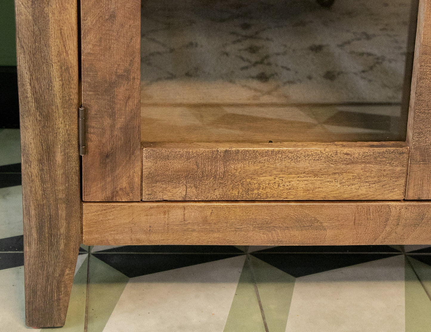 3 Glass Door Console - Golden Brown