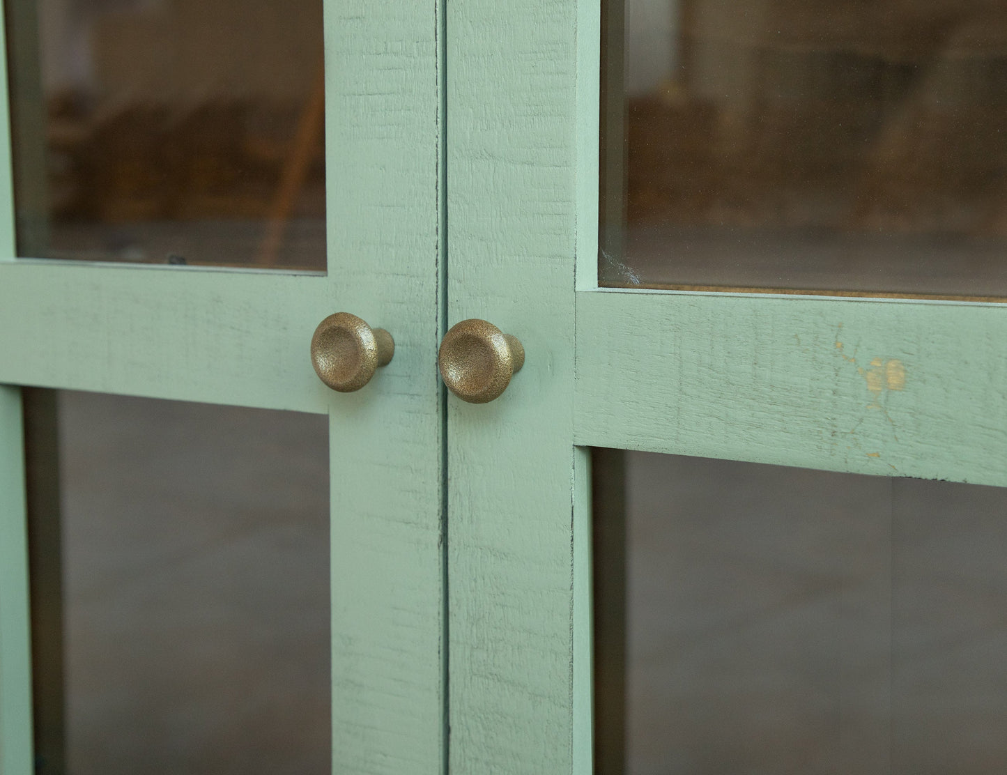 6 Glass Door Console - Sage Green