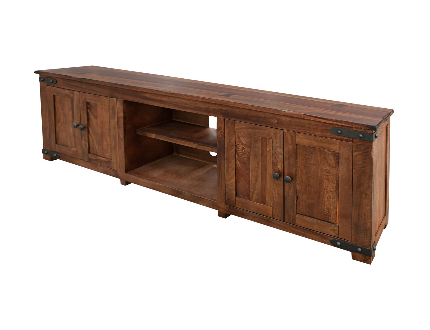2 Door 93" TV Stand - Cinnamon Brown