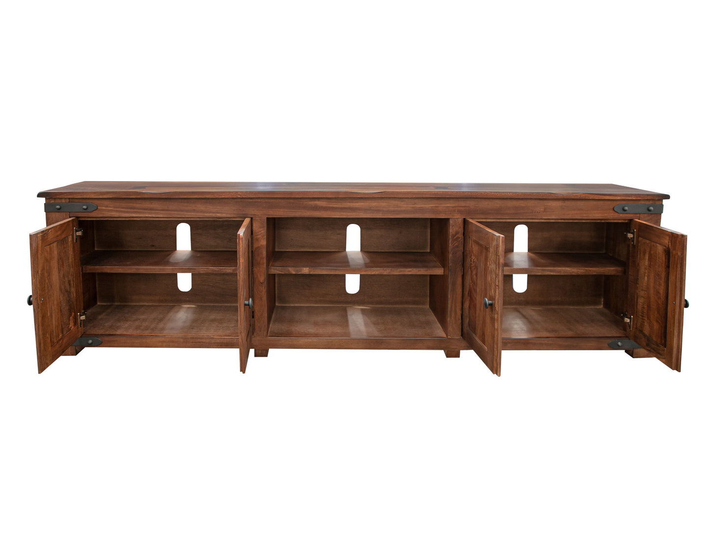 2 Door 93" TV Stand - Cinnamon Brown