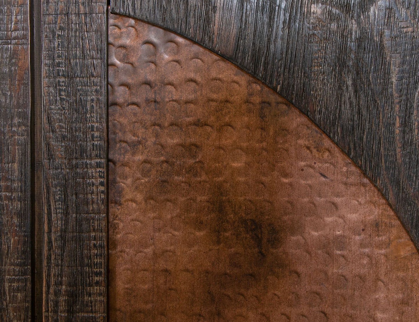 4 Copper-Paneled Door Console - Charred Brown
