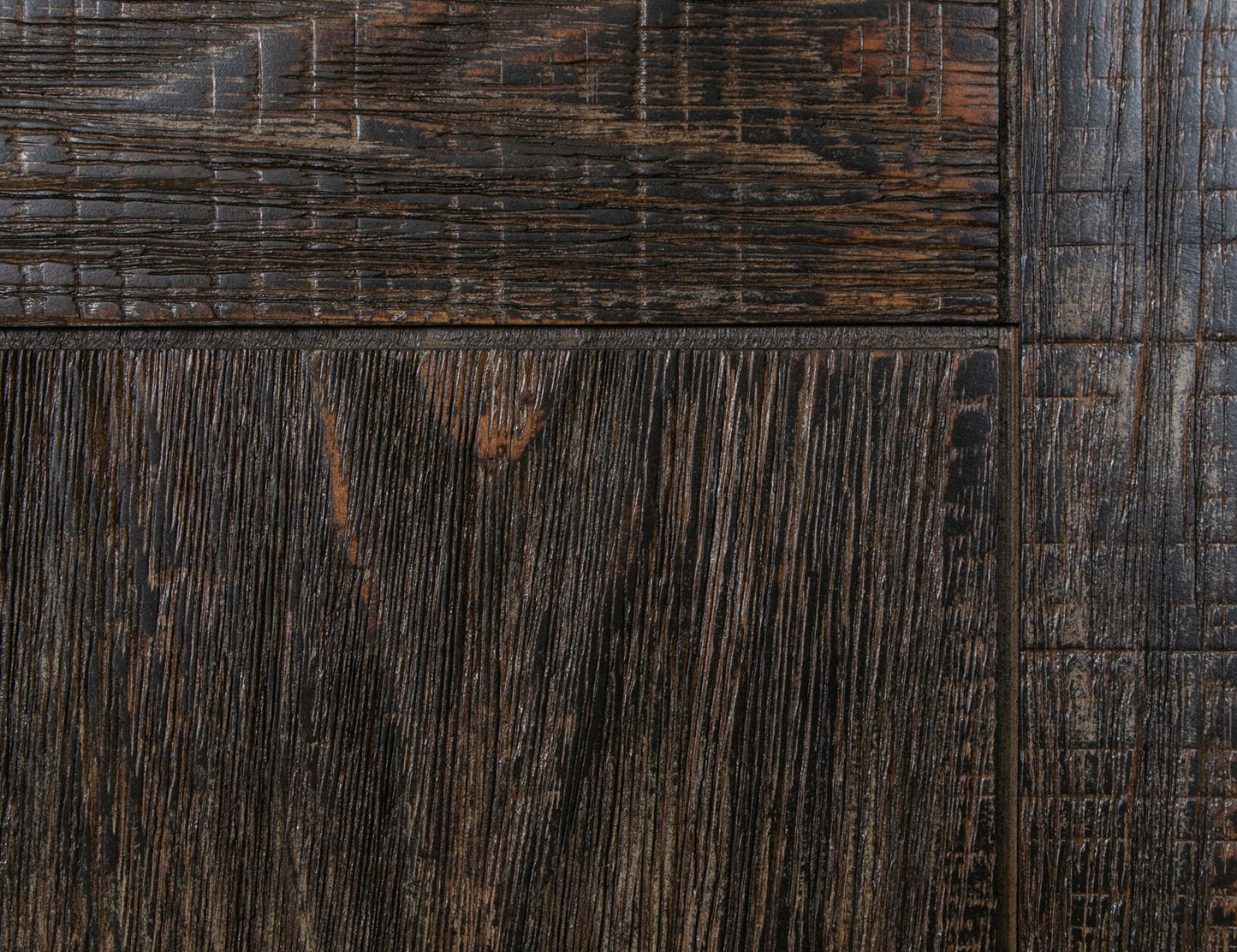 4 Copper-Paneled Door Console - Charred Brown