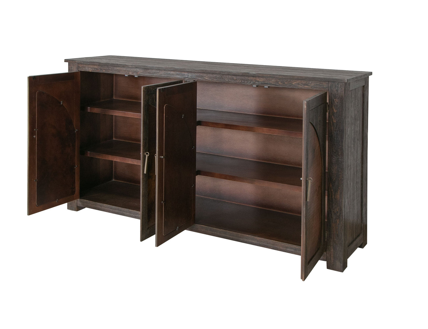 4 Copper-Paneled Door Console - Charred Brown
