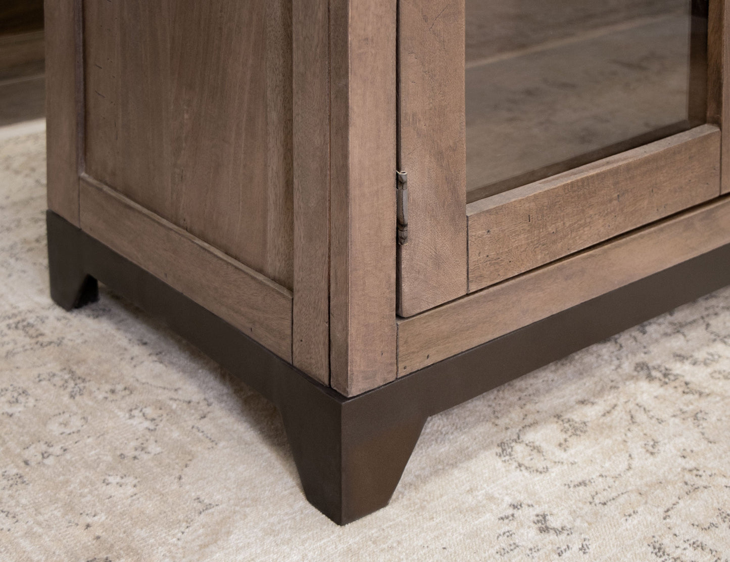 3 Drawer 4 Glass Doors Console - Brown Cappuccino