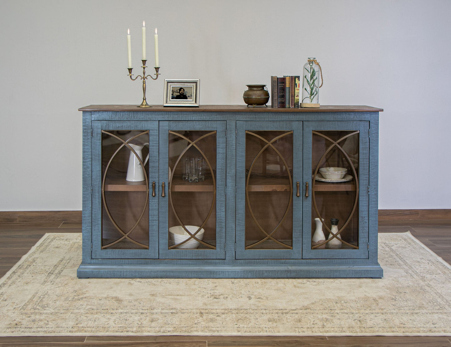 4 Door Console - Vintage Blue