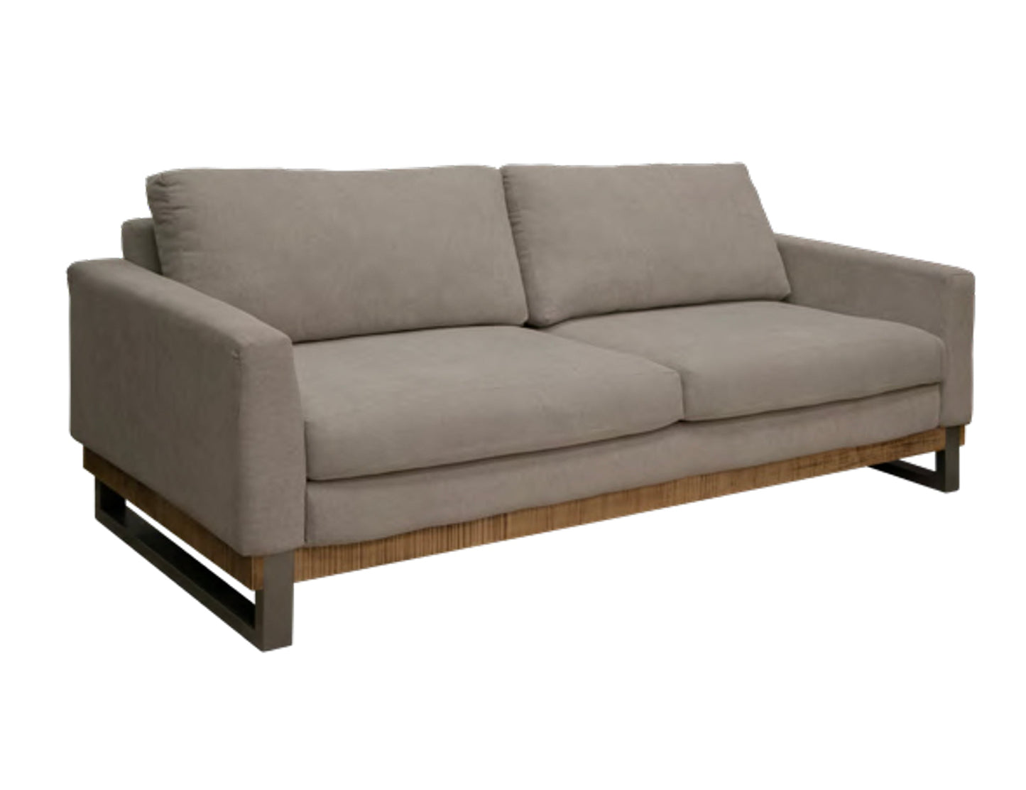 Metal & Wood Base, Sofa - Almond Gray