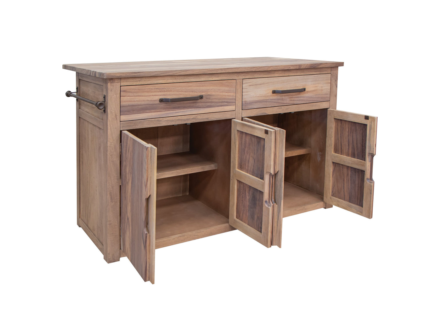 4 Door 2 Drawer Kitchen Island - Brown cappuccino