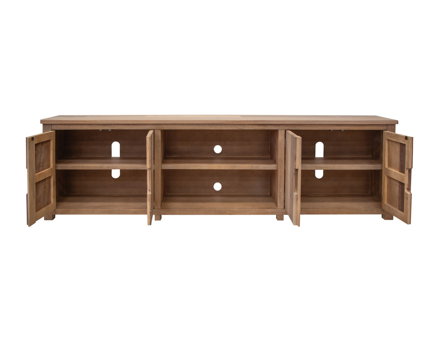 4 Door 93" TV Stand - Brown Cappuccino