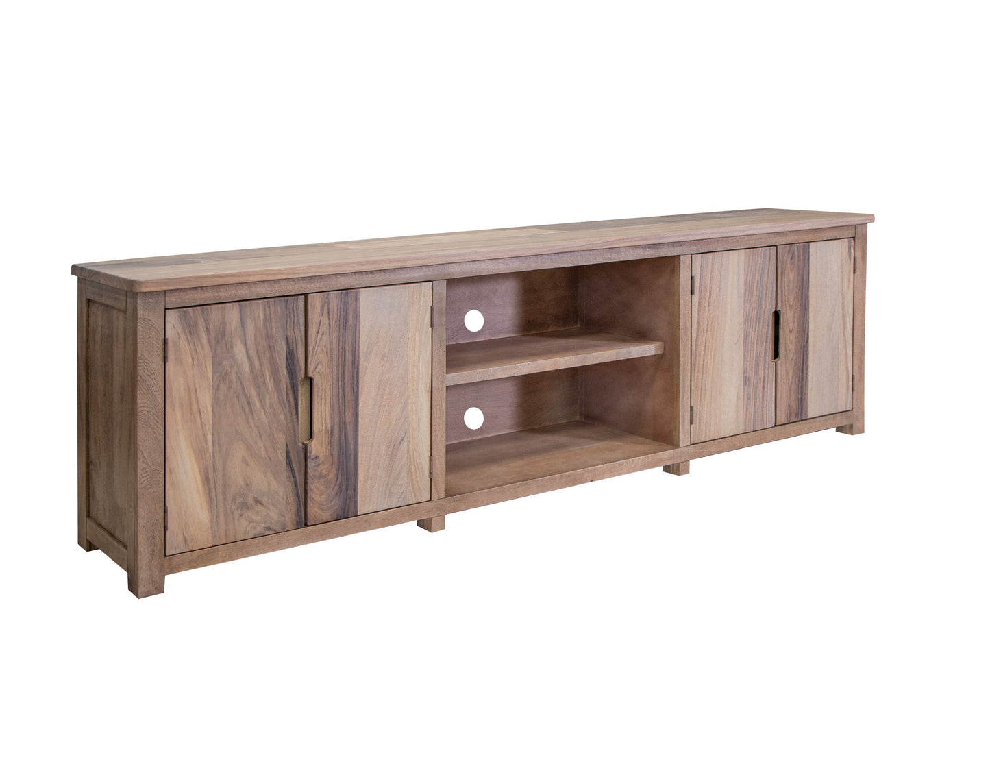 4 Door 93" TV Stand - Brown Cappuccino