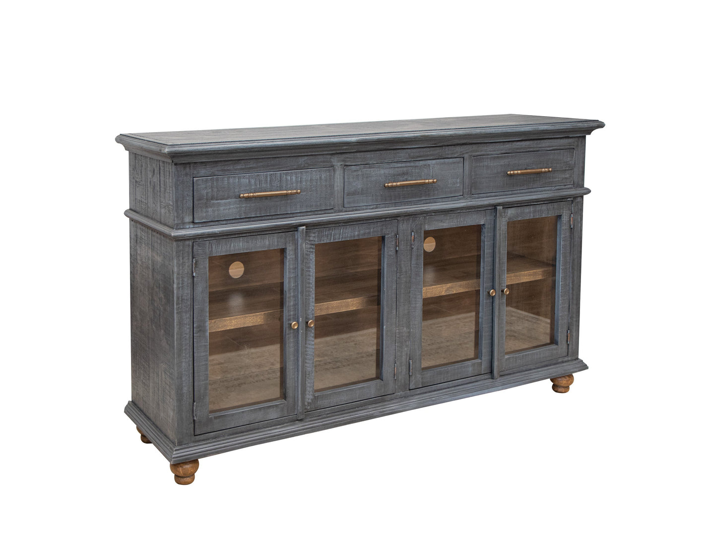 3 Drawer 4 Door Console - Vintage Blue