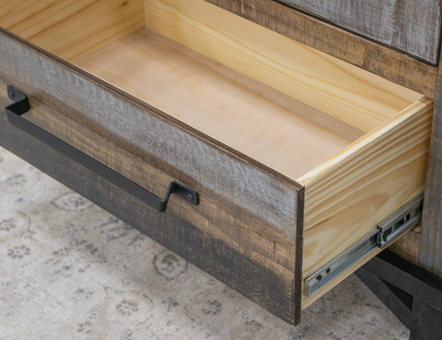 1 Drawer, 2 Doors Cabinet - Two tone Gray & Brown