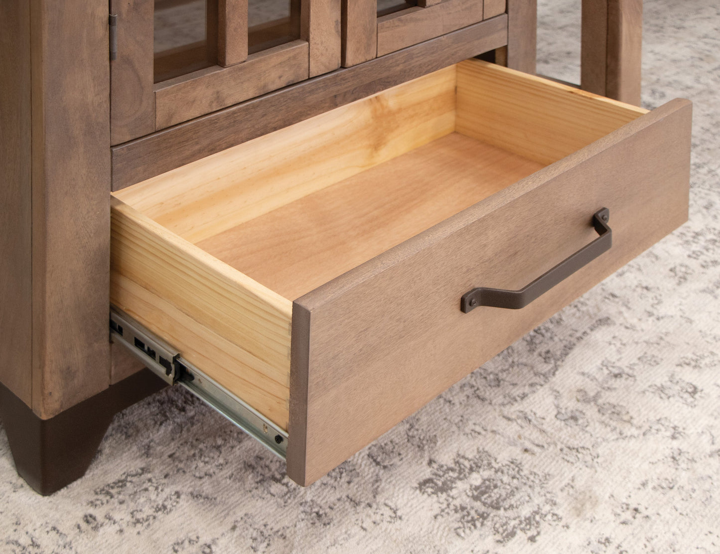 2 Glass Door 1 Drawer Cabinet - Brown cappuccino
