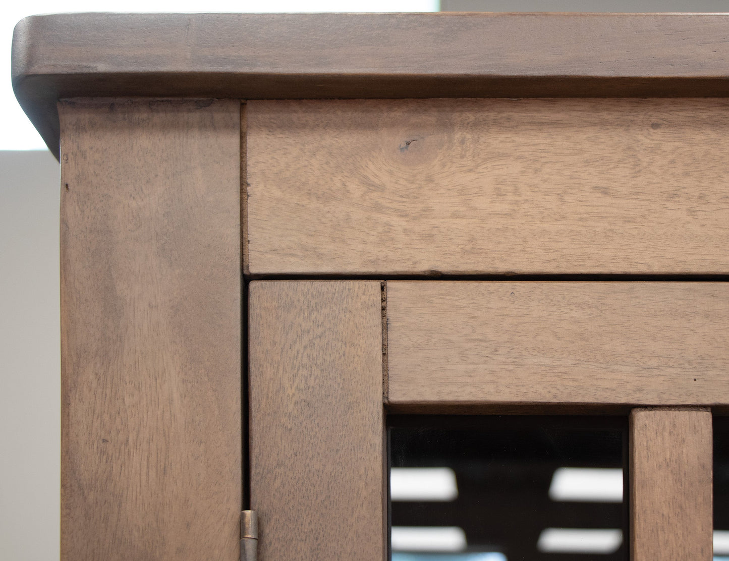 2 Glass Door 1 Drawer Cabinet - Brown cappuccino