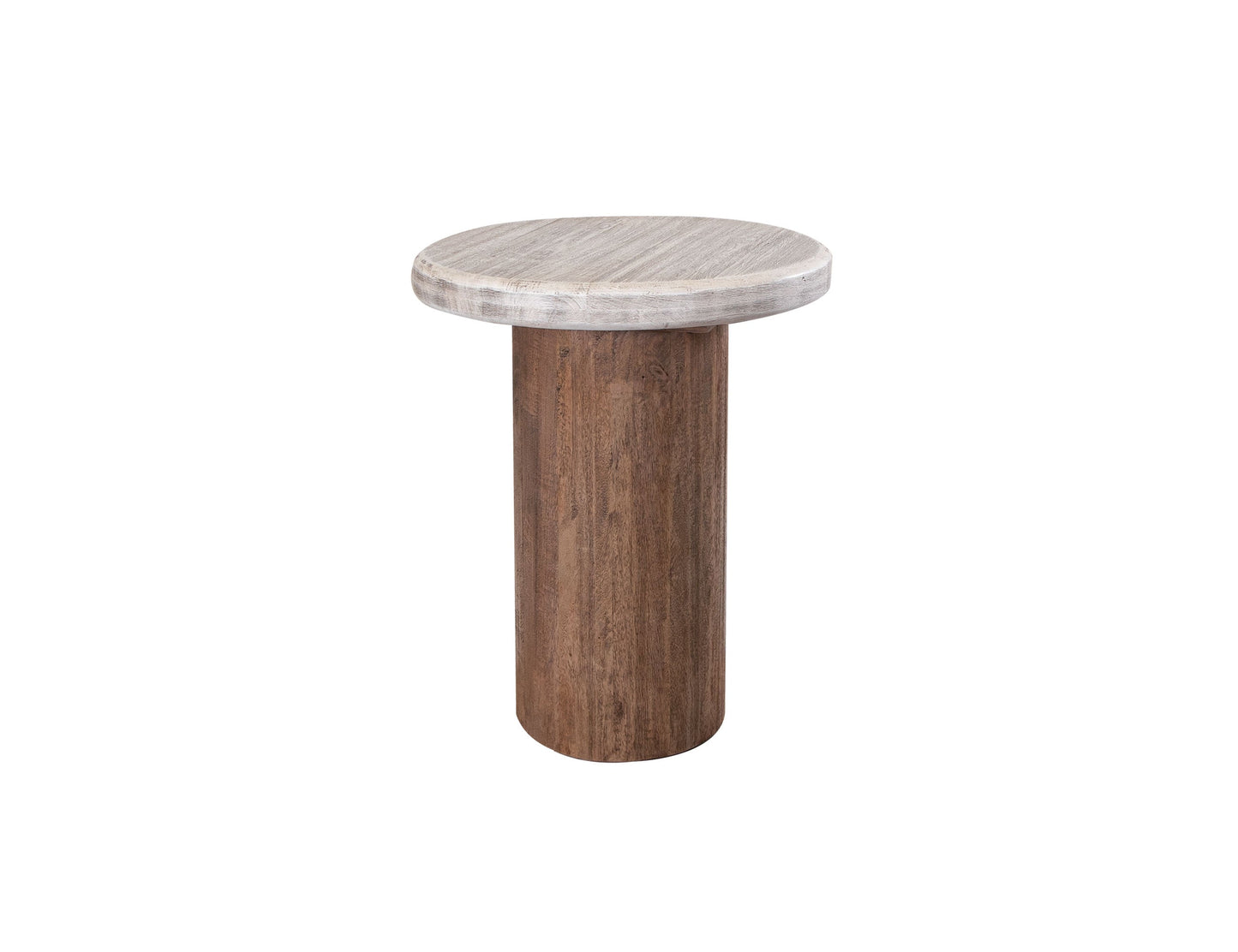 End Table - Light Cream / Brown Caramel