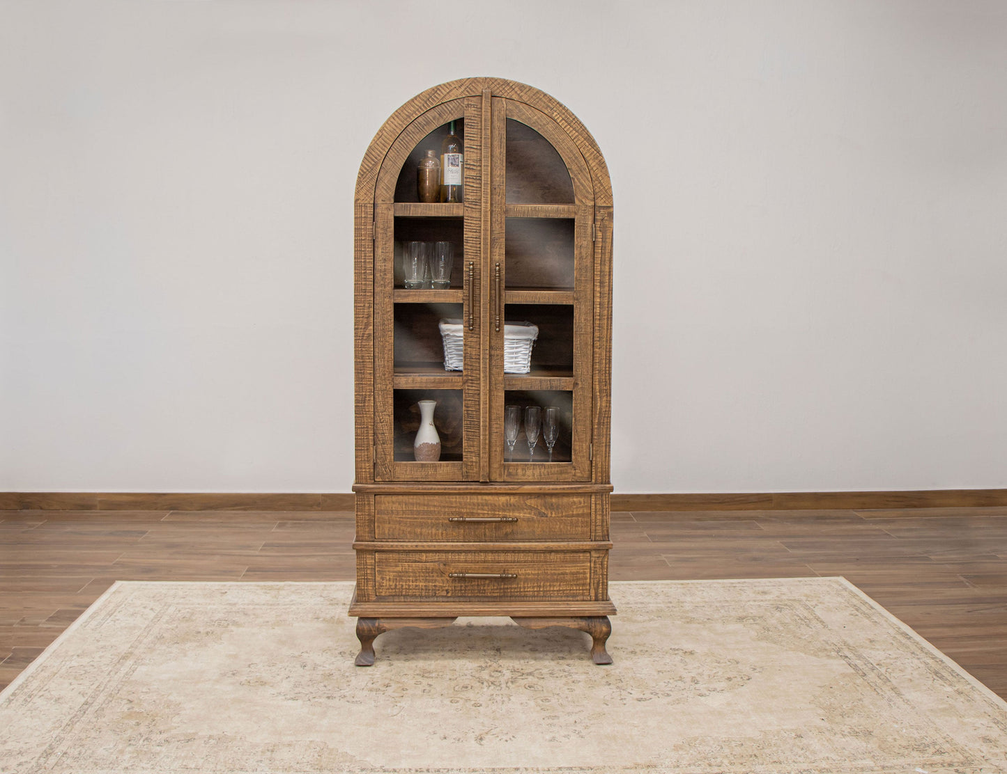 2 Drawer 2 Door Cabinet - Caramel