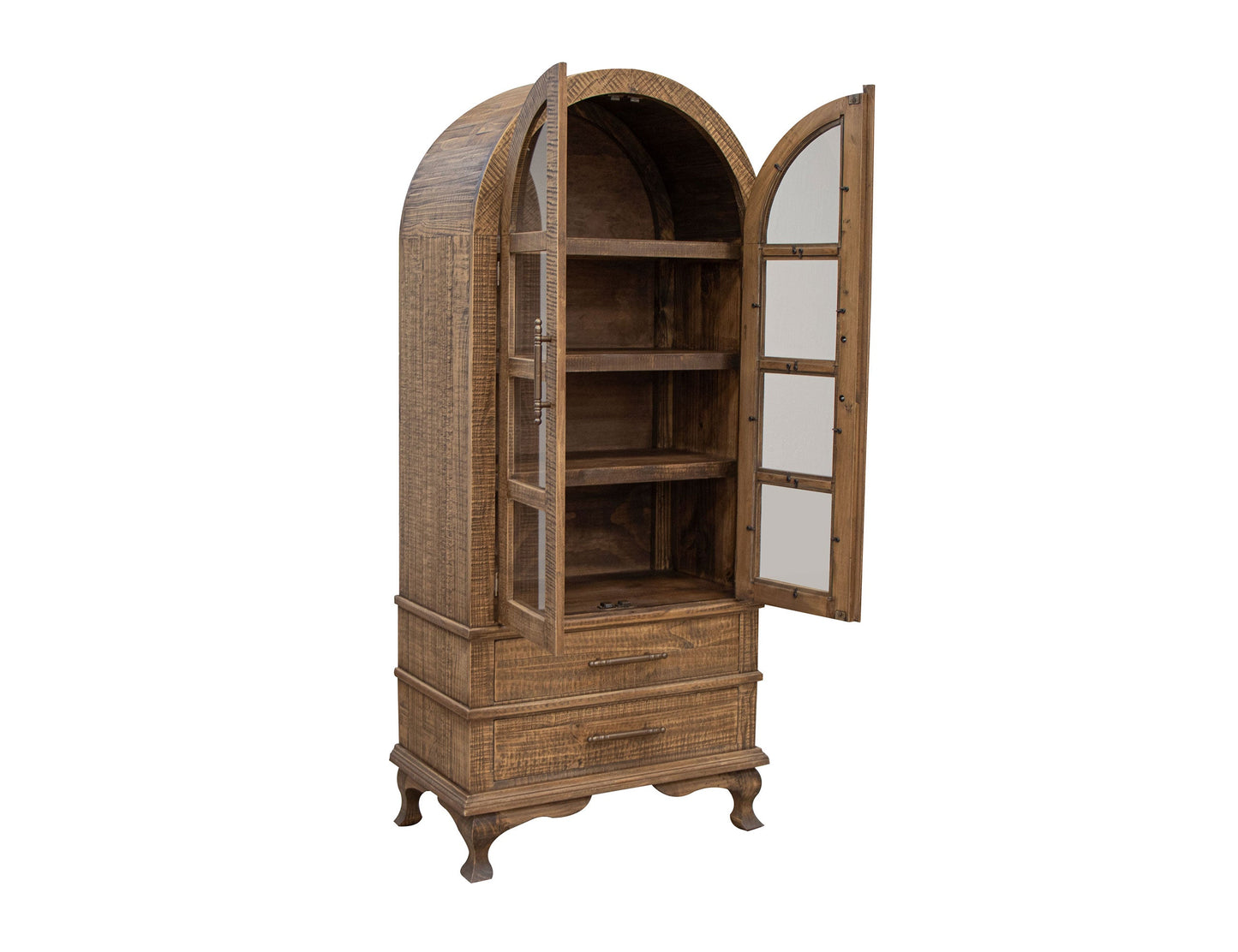 2 Drawer 2 Door Cabinet - Caramel