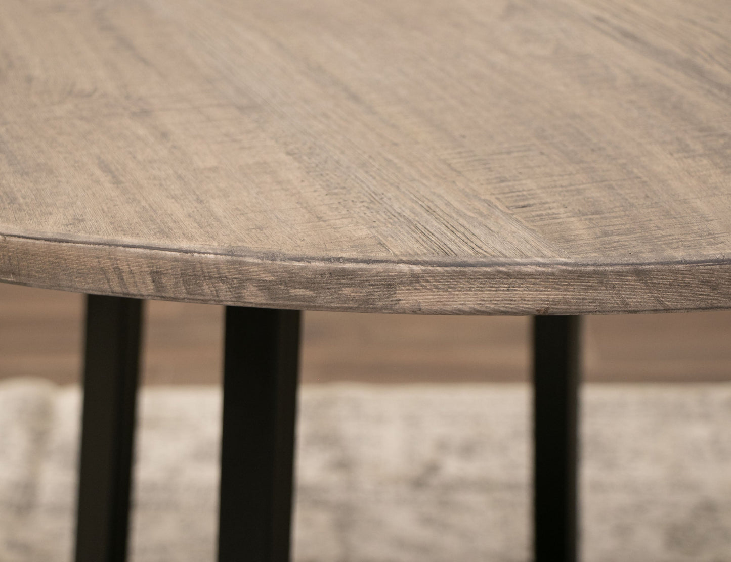 Metal Base Round Table - Oil Black