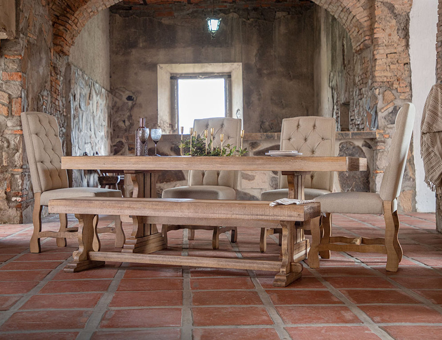 Dining Table - Two Tone Light Brown