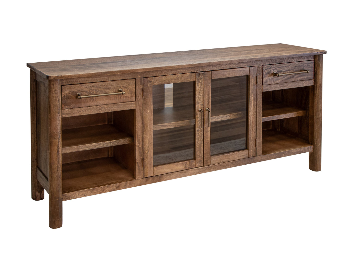 2 Drawer 2 Door TV Stand - Towny Brown
