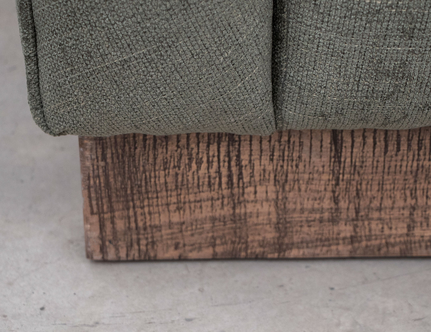 Wooden Frame & Base, Sofa - Olive Green