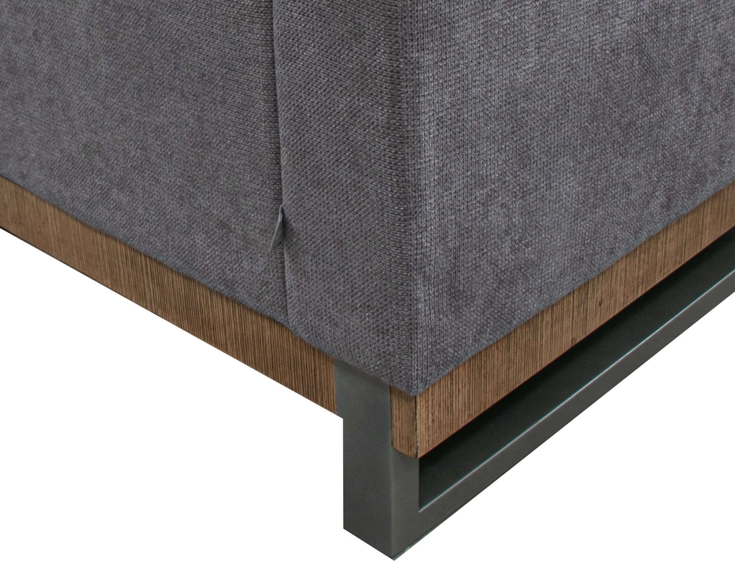 Metal & Wood Base, Armchair - Iron Gray