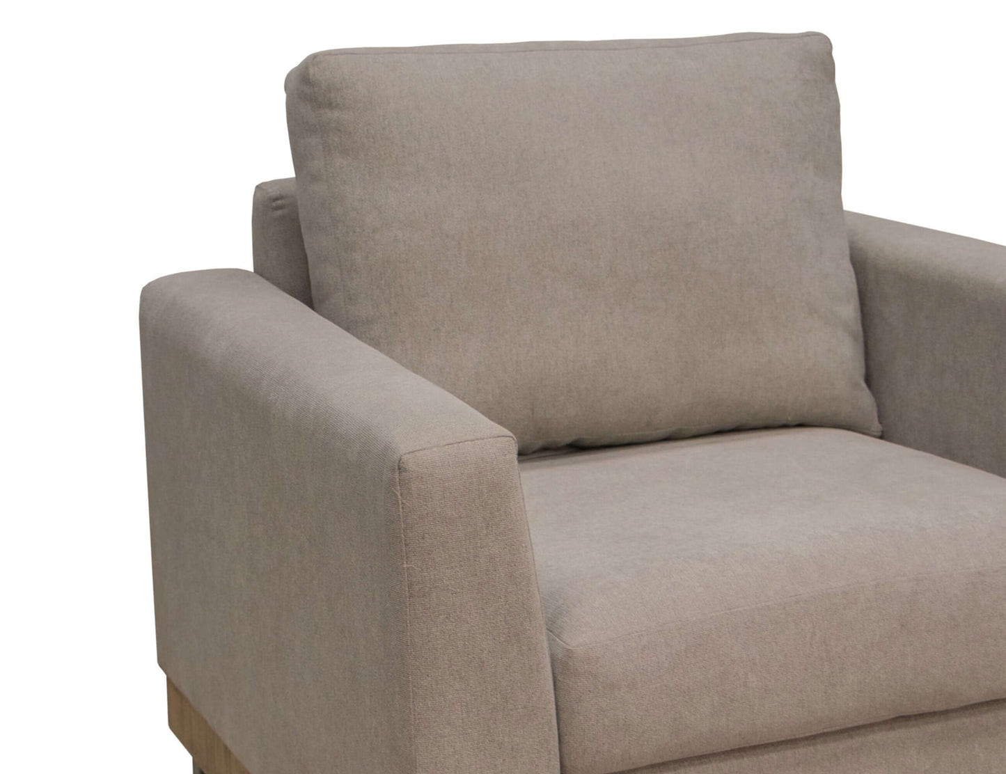 Metal & Wood Base, Armchair - Almond Gray