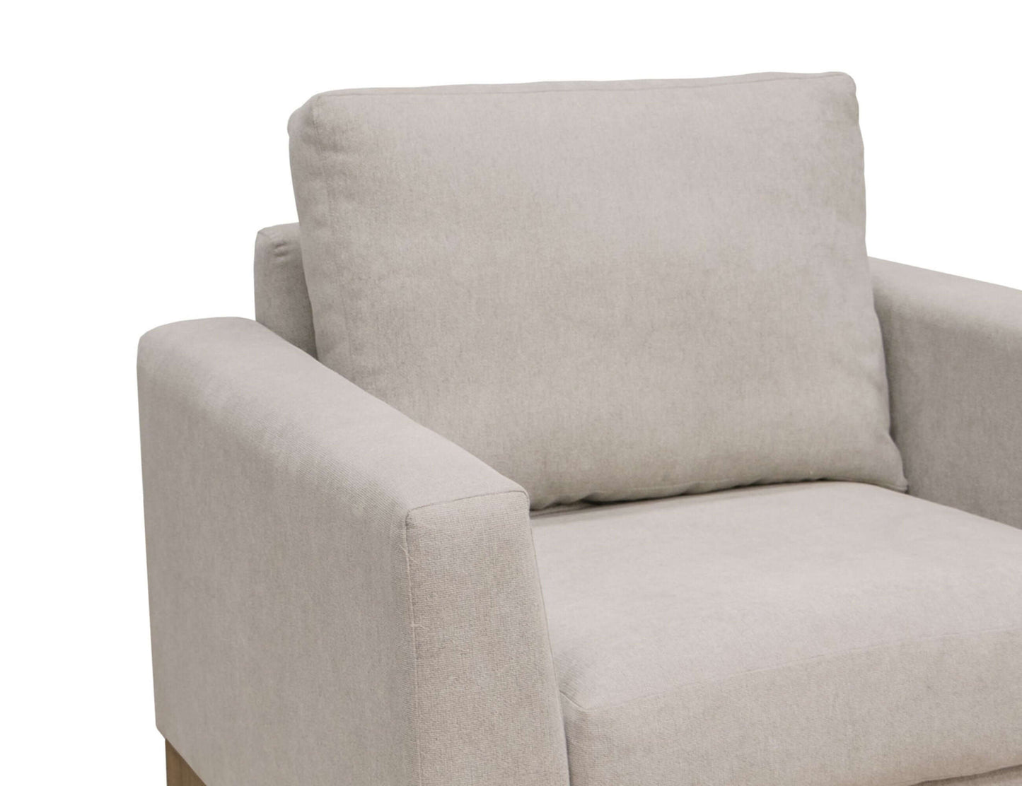 Metal & Wood Base, Armchair - Agreeable gray