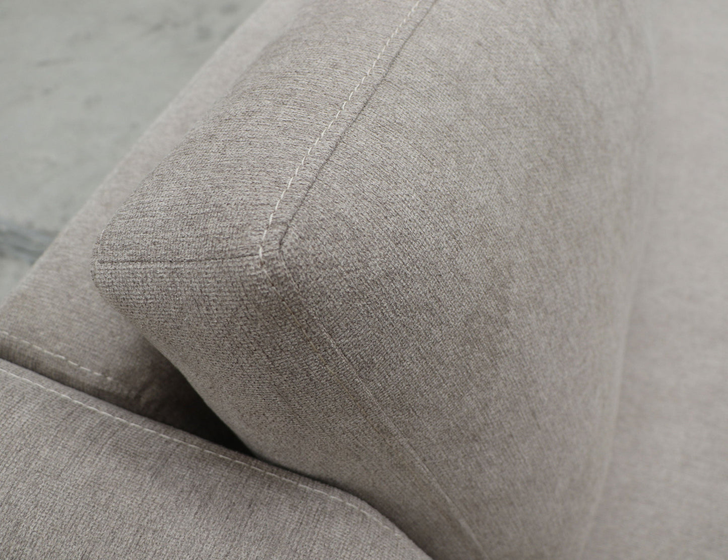 Wooden Frame & Base, Two-Cushion Sofa - Almond Gray