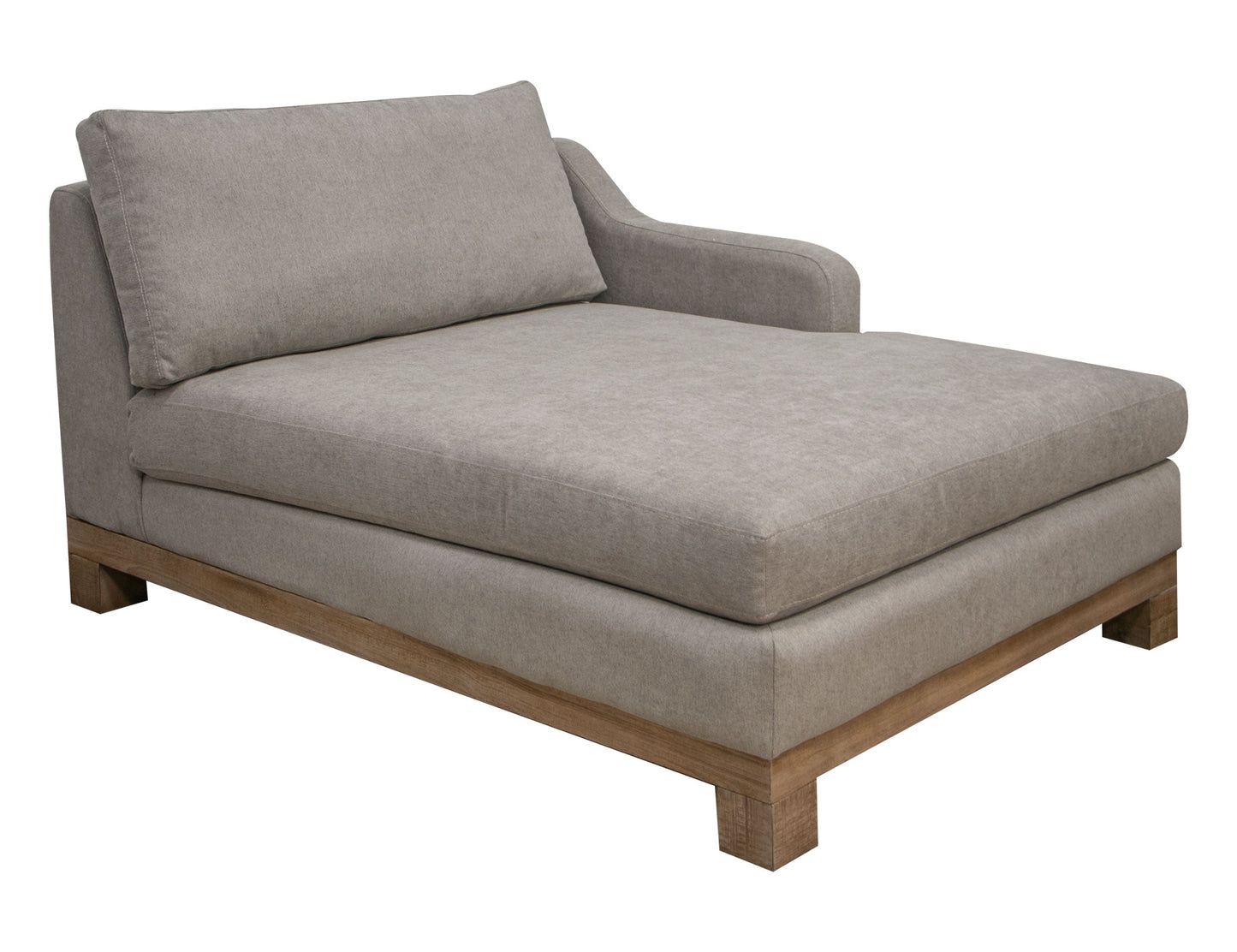 Wooden Frame & Base, Sectional Left Chaise - Almond Gray