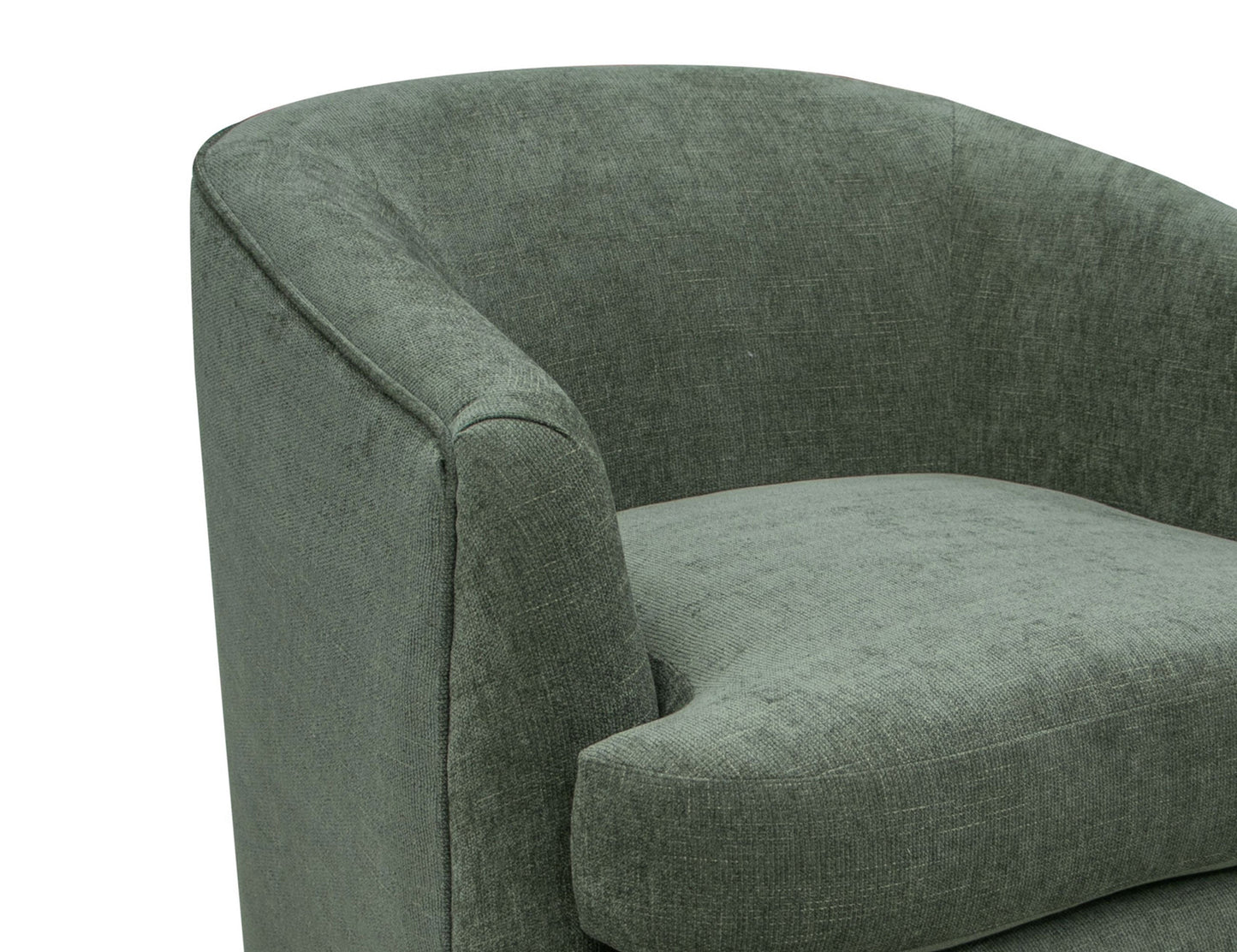 Wooden Frame & Metal Base, 360 Degree Swivel Accent Chair - Olive Green