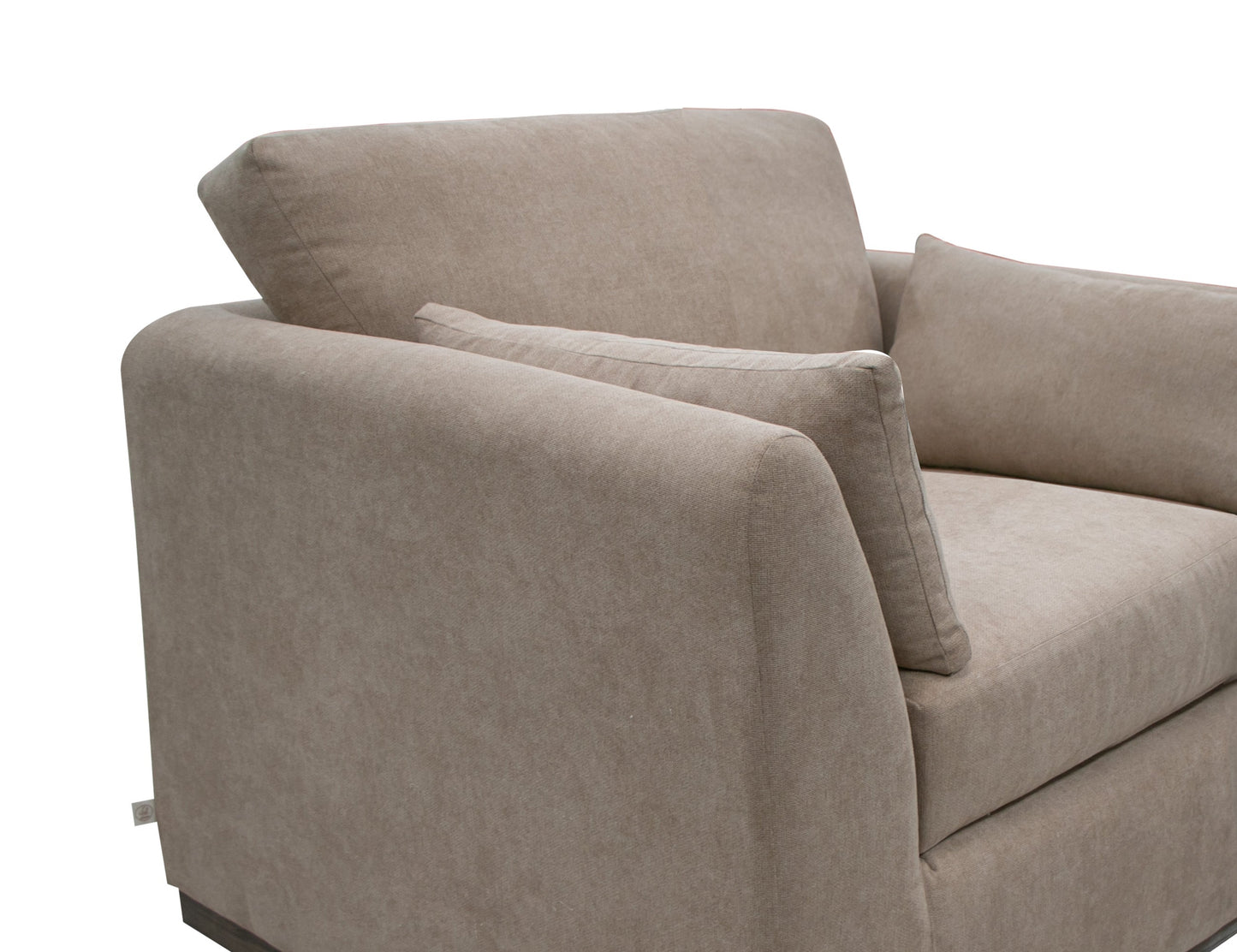 Wooden Frame & Base, Armchair - Brown Camel
