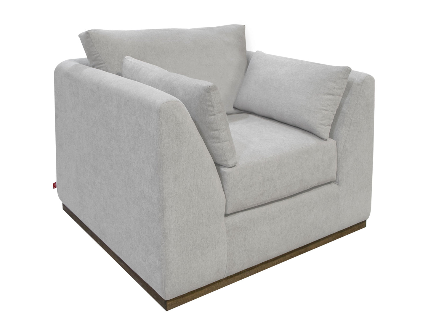 Wooden Frame & Base, Armchair - Agreeable Gray