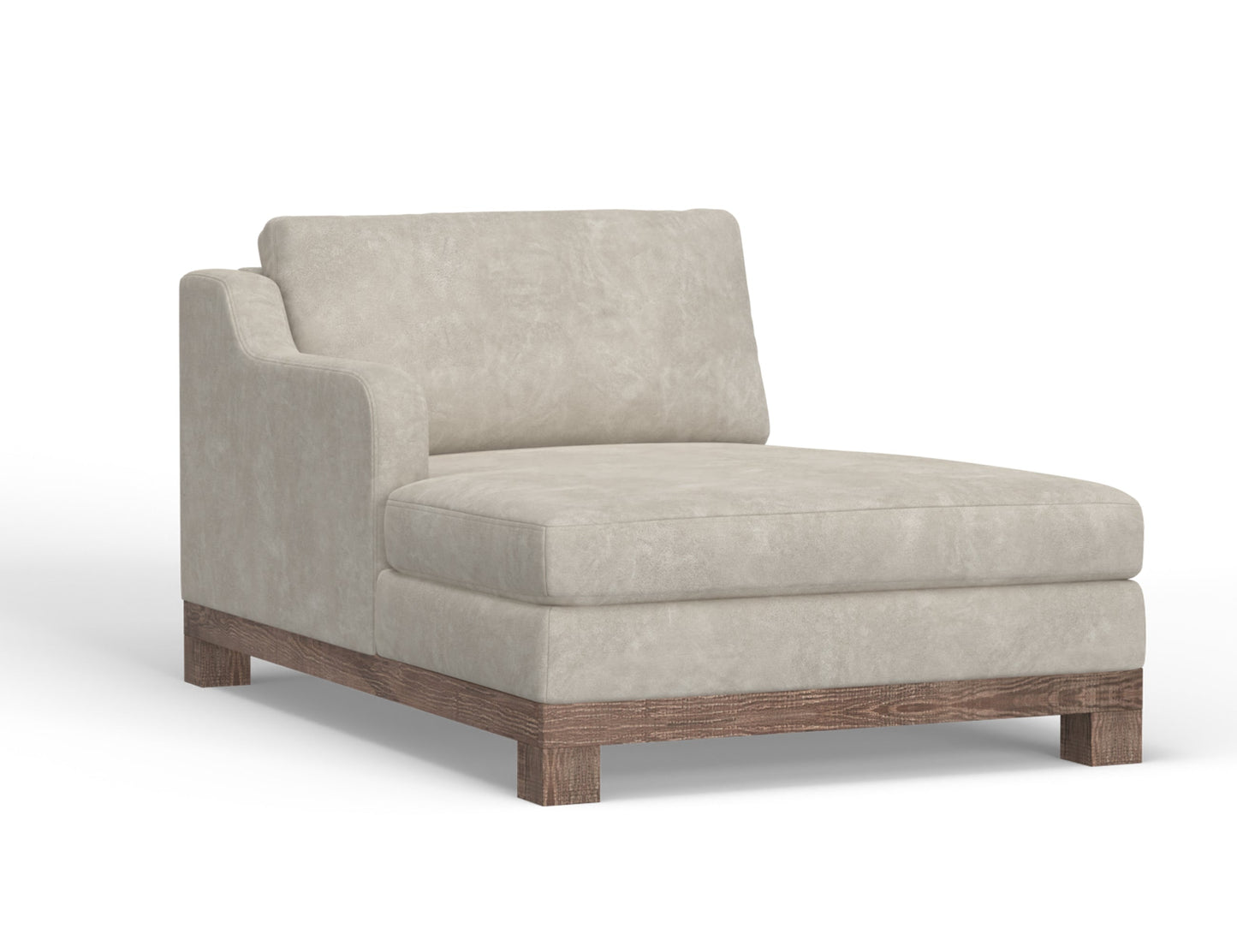 Wooden Frame & Base, Sectional Left Chaise - Ivory