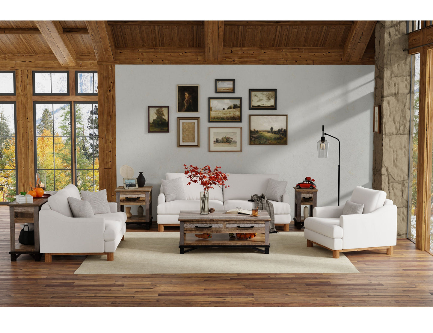 Wooden Frame & Base, Sofa - Towny Brown